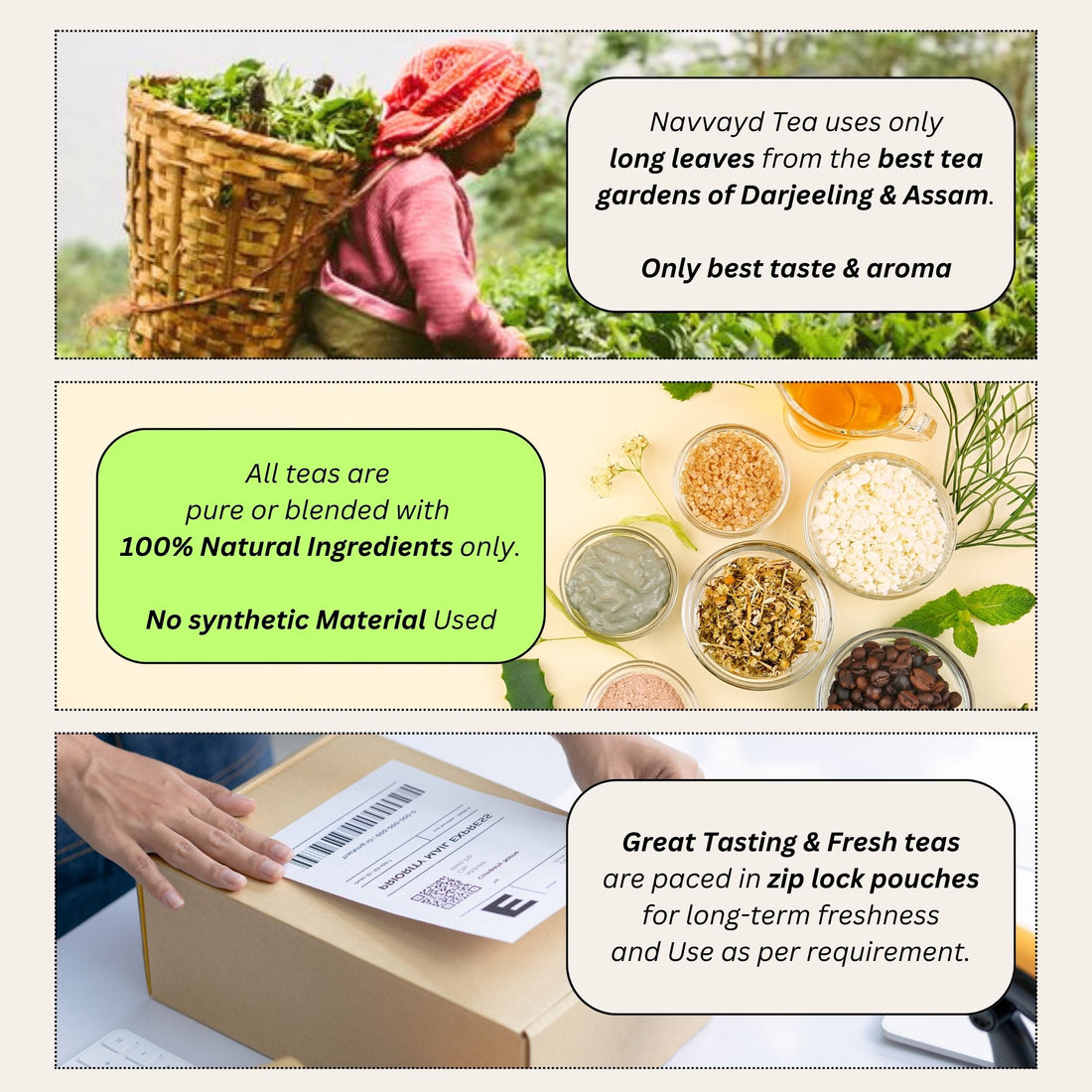 Caffeine Free Tea Trial Packs- Pack of 5 - 25 gm Each