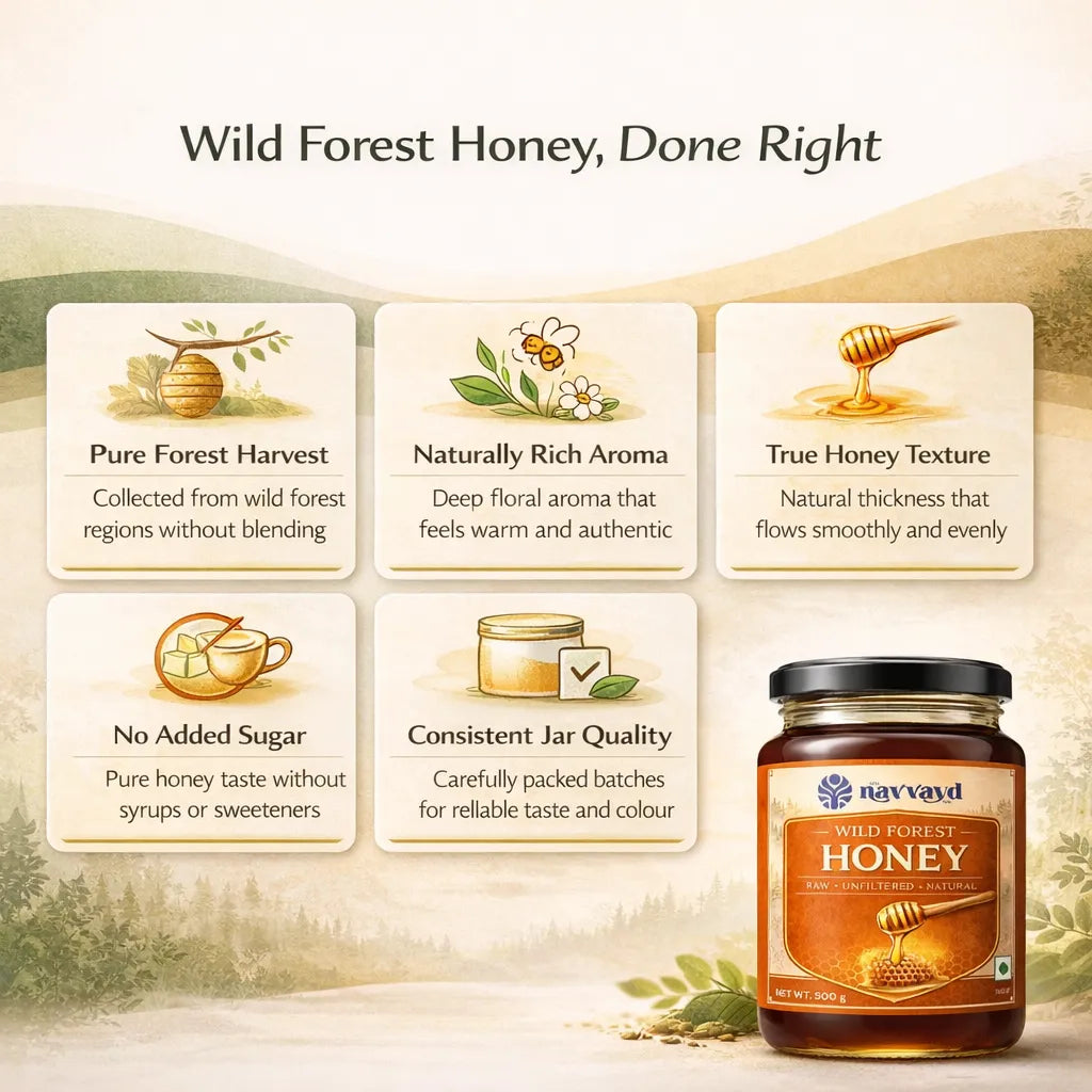 Wild Forest Honey 1 Kg  (2 Jars of 500 G Each)