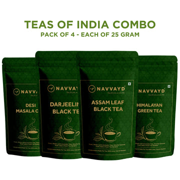 Teas of India Trial Packs- Pack of 4 - 25 gm Each