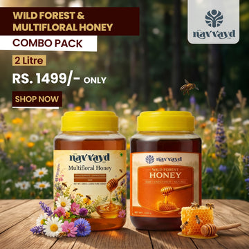 Wild Forest Honey + Multifloral Honey Combo Pack | 1 Kg Each | Raw & Natural Honey